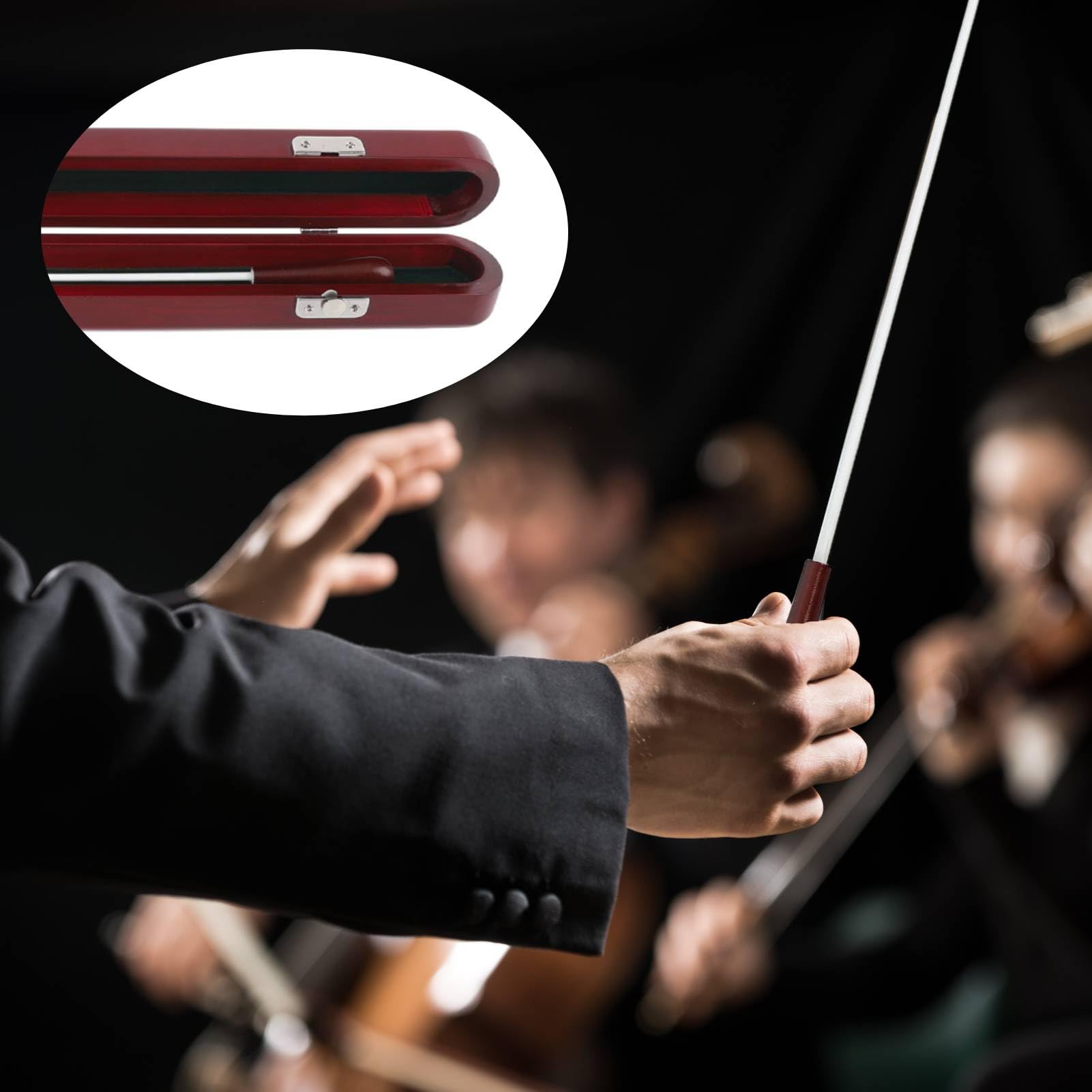 Music Baton, 15,4 -Zoll -Musik Leitete Baton, Orchester Baton Band Director Baton mit Fichtenholzhandle und Lagerhülle, Passt für Orchester -Dirigenten Musikprofis.