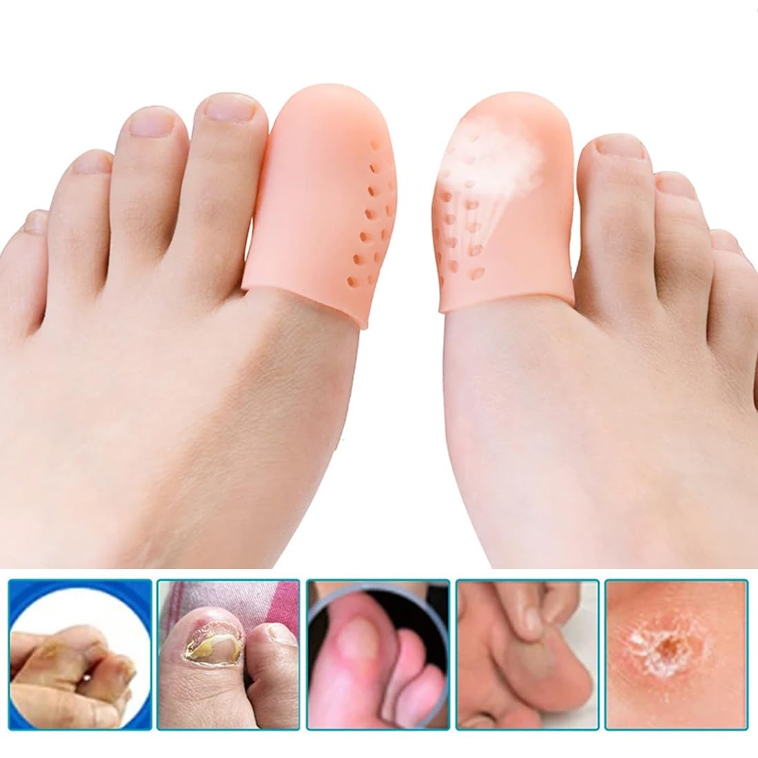 16 Pezzi Protezione Alluce, Copri Alluce Silicone, Proteggi Alluce, Copri Alluce Calli