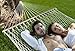 UNVERT Extra Heavy Duty Cotton Hammock Double Person Solid Wood Spreader Outdoor W/Hook (Cotton- White, HD 2-Person 500LB)
