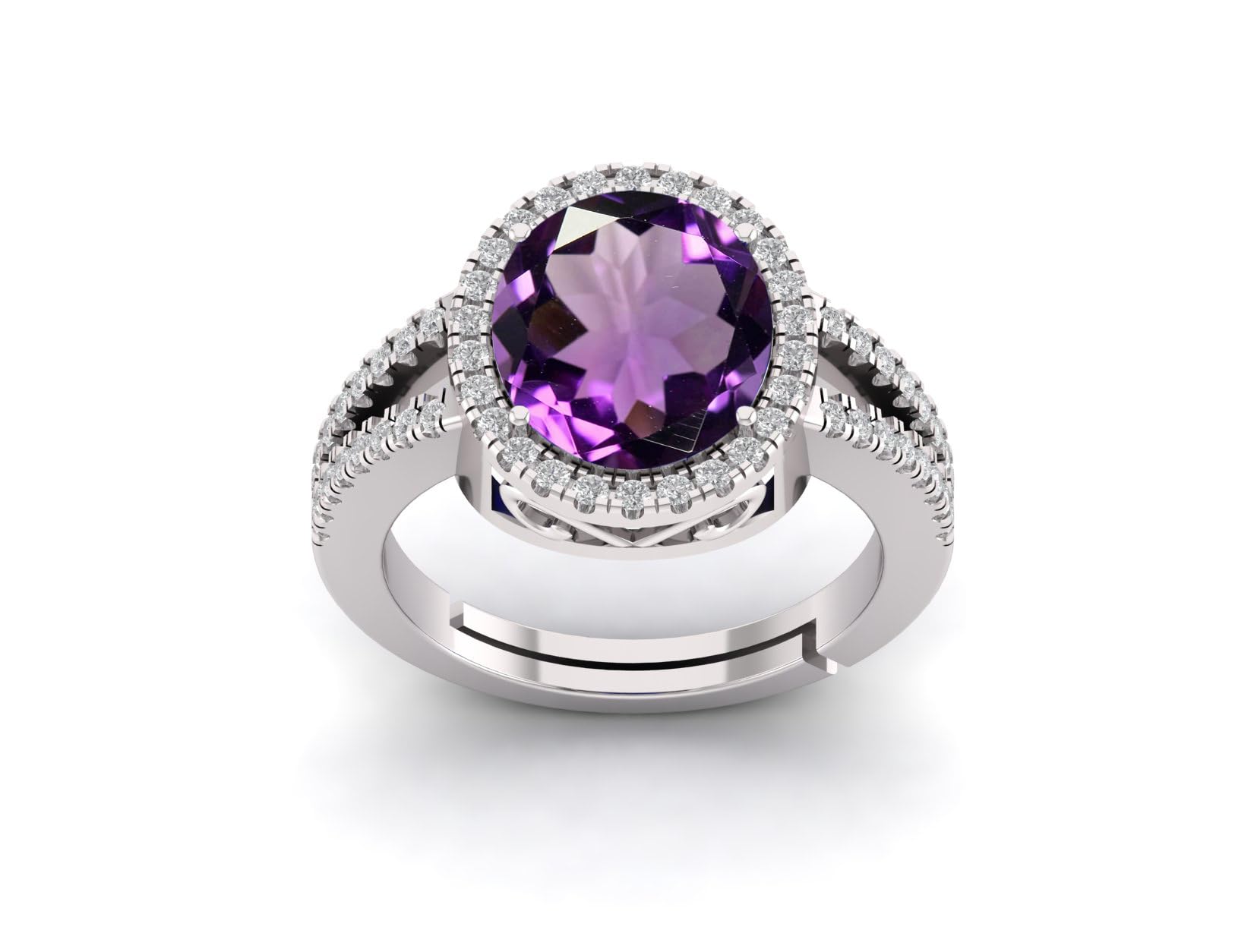 LMDPRAJAPATIS 9.25 Ratti 8.50 Carat Natural Amethyst Gemstone Silver Plated Ring Oval Cut Gift for Womens And Girls (B0BSXJLRK8) Amazon Price History, Amazon Price Tracker