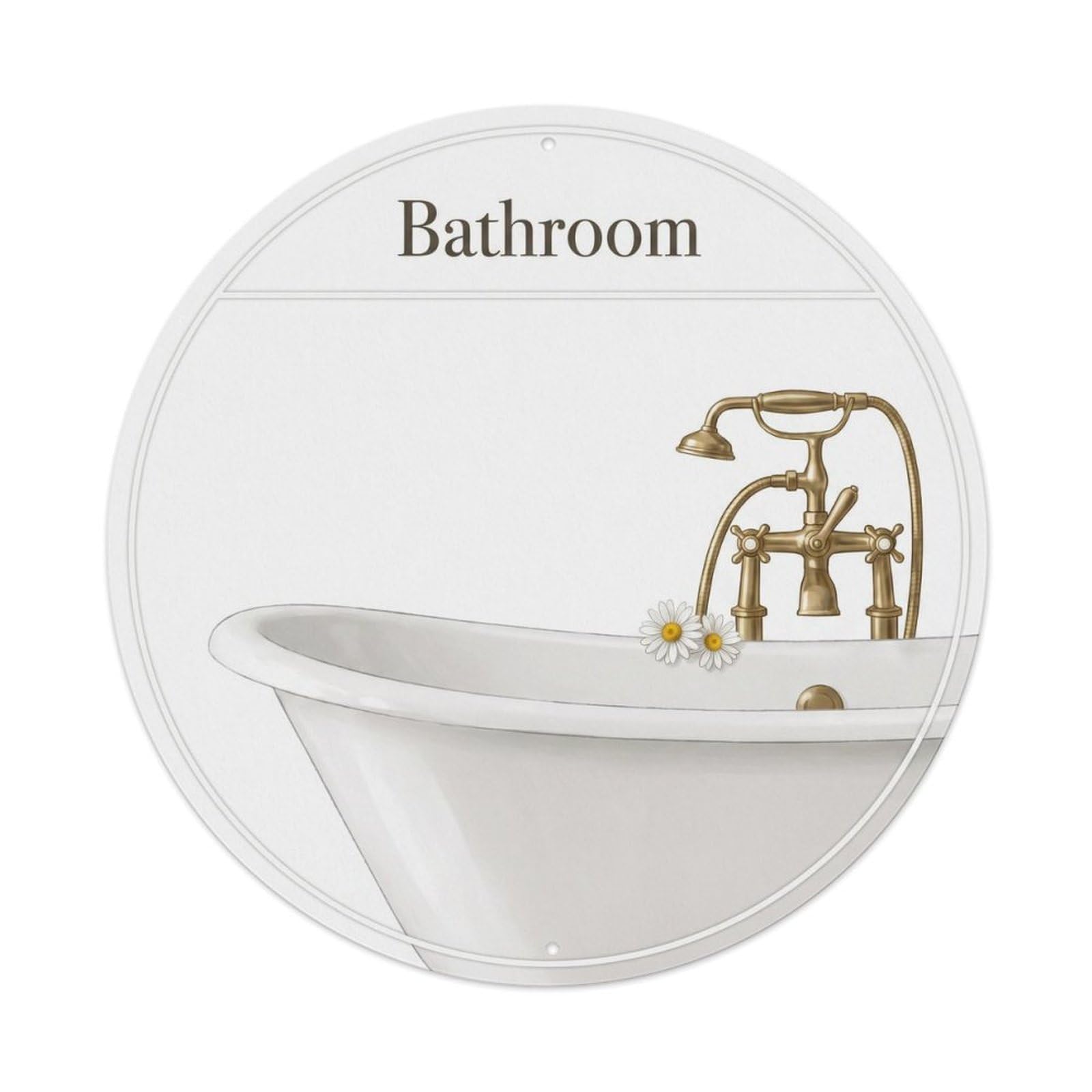 Yrnq Vintage Style Bathroom Modern Vintage Bathroom Decor Vintage Metal Tin Sign Plaque Wall Decor For Cafe, Club, Garden Round Metal Poster 8X8inch