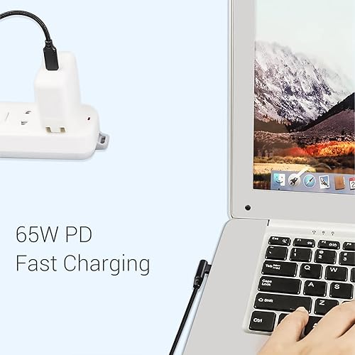 Miniatura 3 de Cable USB C a USB C de 1 pie, 3 paquetes, ángulo recto 90 grados tipo C PD cable de carga rápida 60 W USB 2.0 nailon trenzado compatible con Samsung