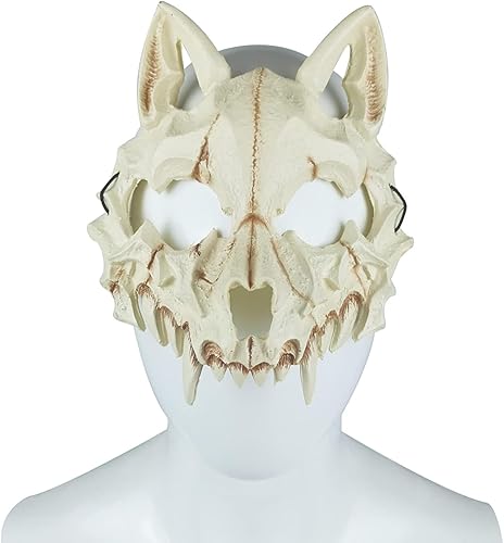 Miniatura 19 de Media máscara japonesa, máscara de tigre, máscara de dragón Ye Yaksha Dios negro, máscara de calavera de resina, máscara de terror de ninja