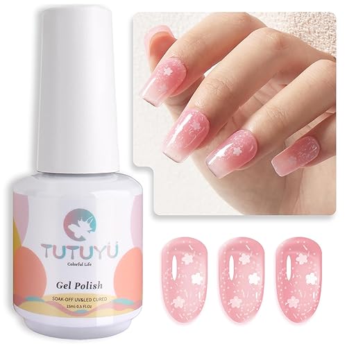 Esmalte de uñas de gel rosa bebé, 0.5 onzas líquidas, UVLED, esmalte de gel rosa claro para salón de manicura o arte de uñas en casa - GP0041