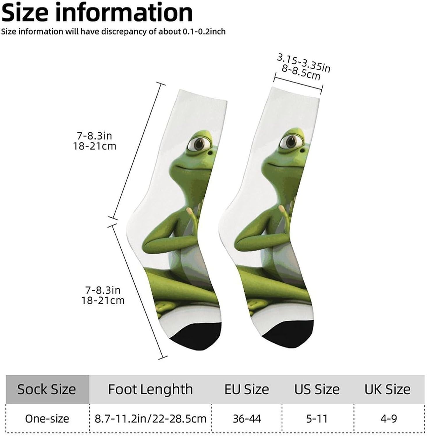 Moisture Wicking Socks, Breathable, Lightweight Crew Sock, Casual | The Funny Frog Doing Yoga Work Socks for Women Men, Elastic Soft Boot Socks for Travel, Seamless