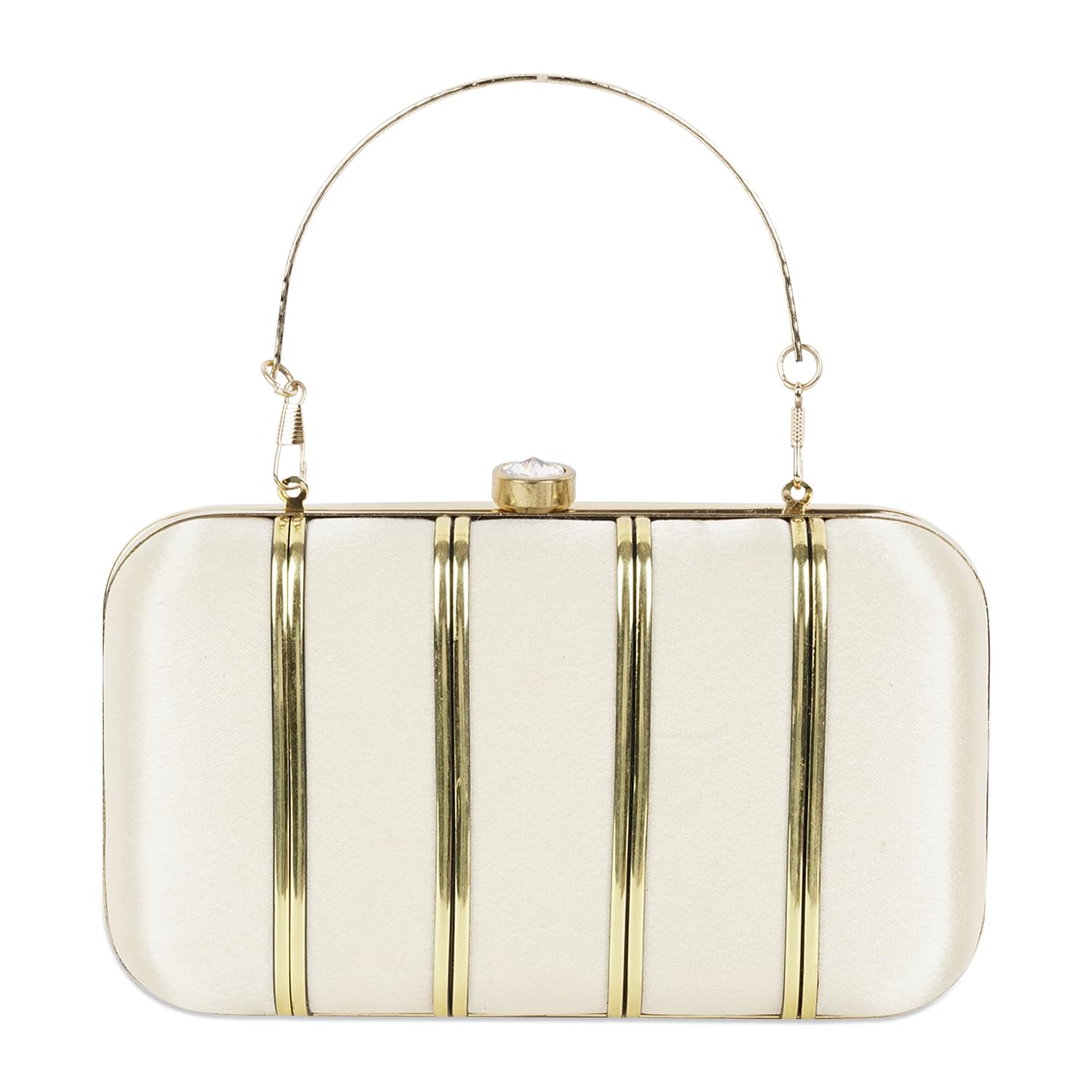 PARATO Party Cream and Gold Square Clutch