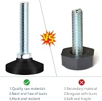 JJQHYC M10 x 50 mm Állítható Bútorláb Csavar - Fekete Szintező Láb Bútorokhoz, Asztalokhoz, Szekrényekhez 2