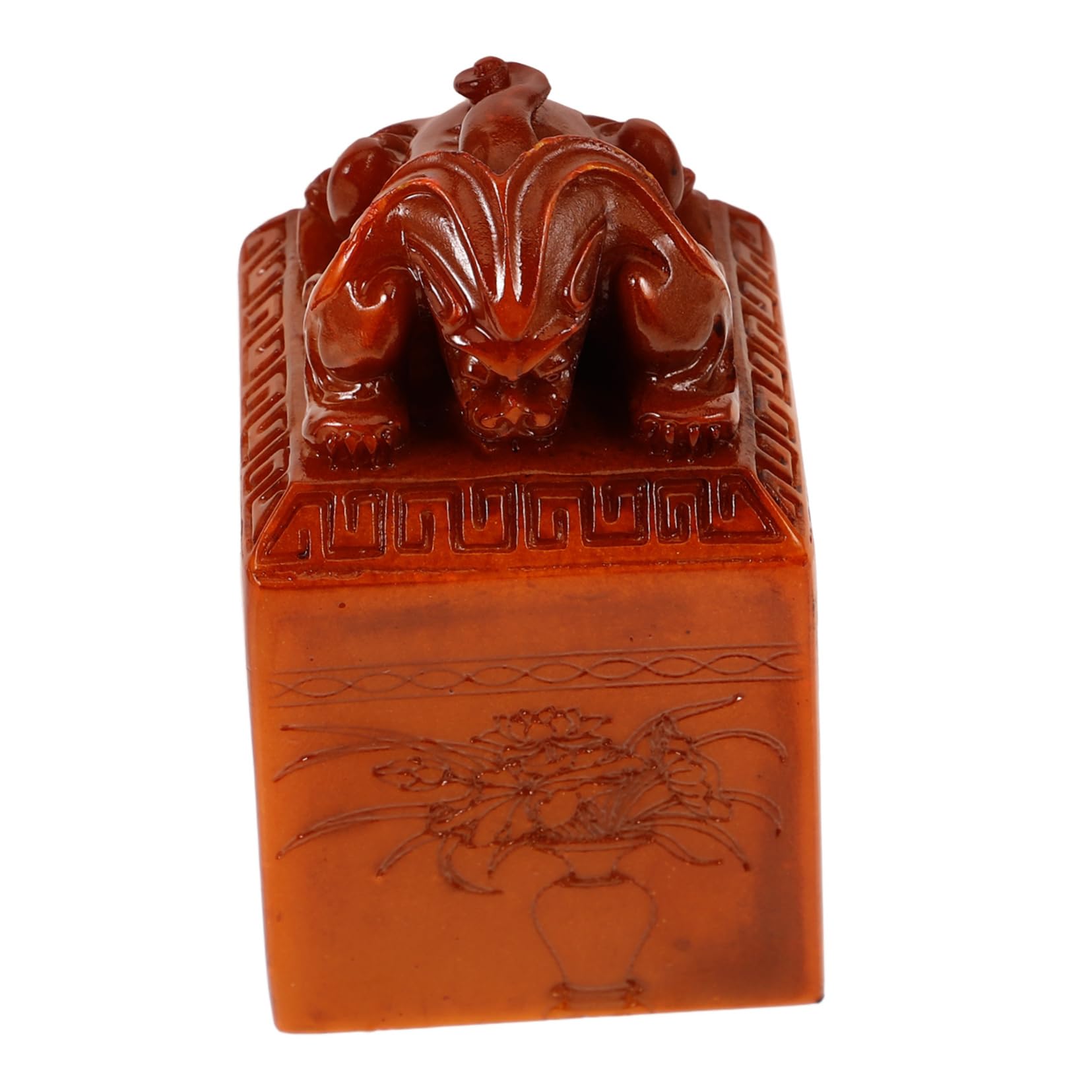 壽山石 雕刻 印章 3x3x10CM精雕天然寿山石麒麟印章印章石料印藏书书画