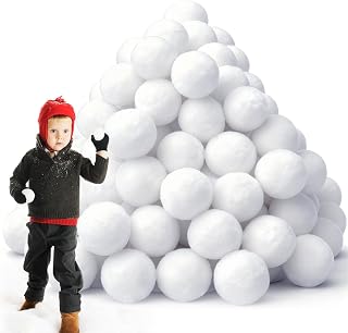 120 Pack Fake Snowballs,Snow Ball Fight Set for Kids,Soft White Snow Balls for Outdoor Indoor,Christmas Party Props,Xmas Tree Decorations