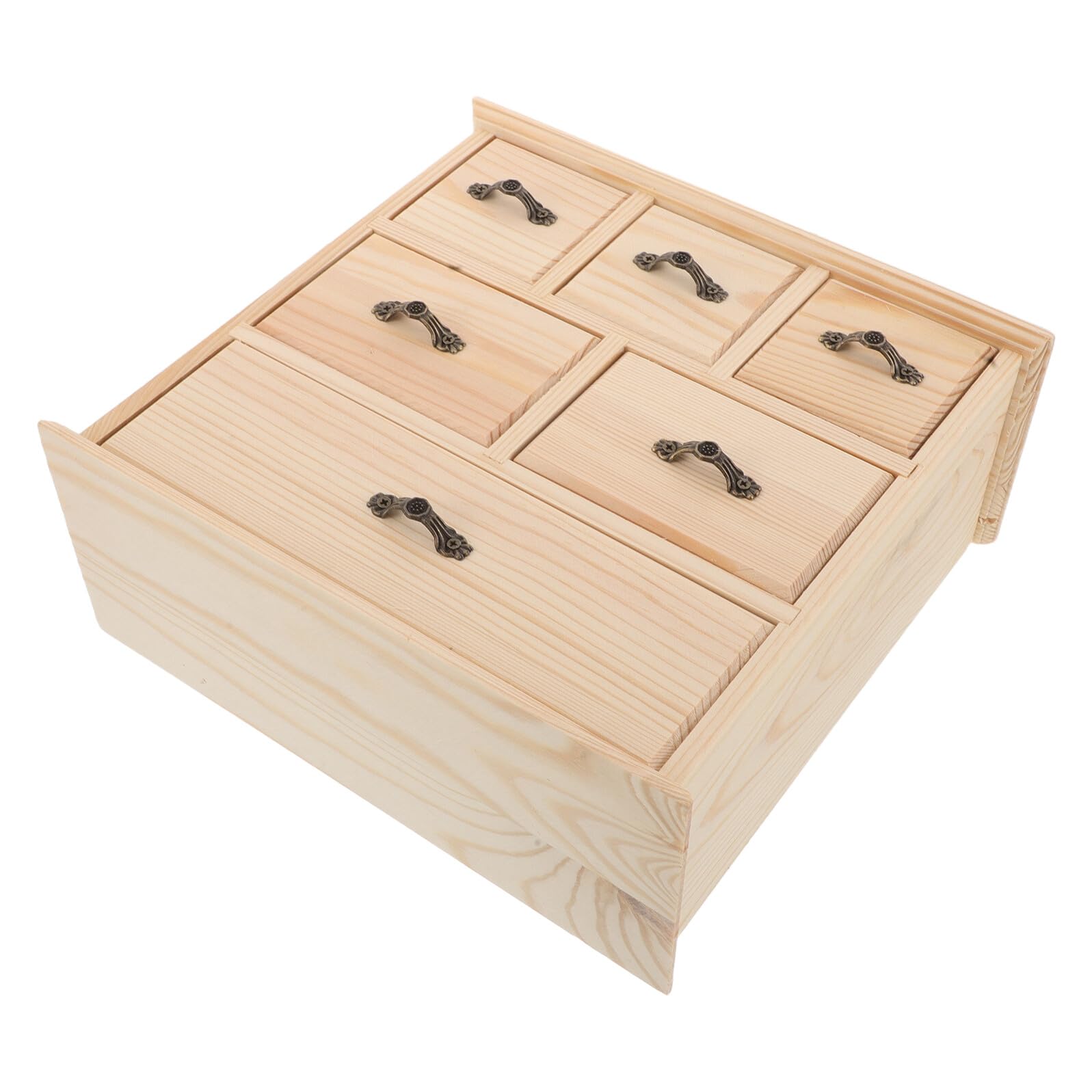 PRETYZOOM Organizador de Escritorio de Madera Natural con Mini Caja de Almacenamiento para Oficina Maquillaje y Papelería Compacto y Funcional para Espacios Pequeños
