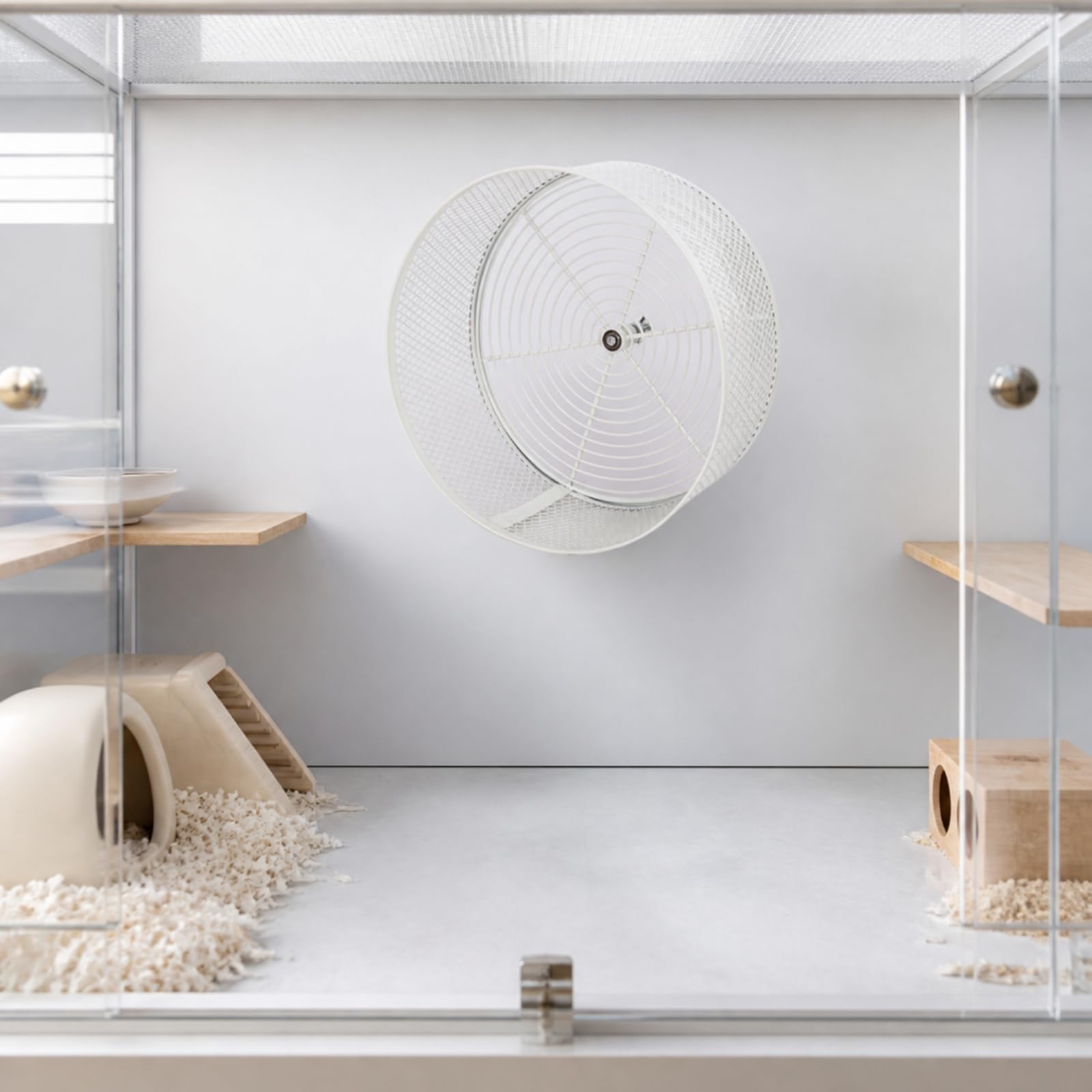 Roue pour Hamster Silencieux, Noir, 28 Cm | Multifonctionnel, Roue Course pour Rongeur, Inoxydable, parc, Hamsters, Écureuils