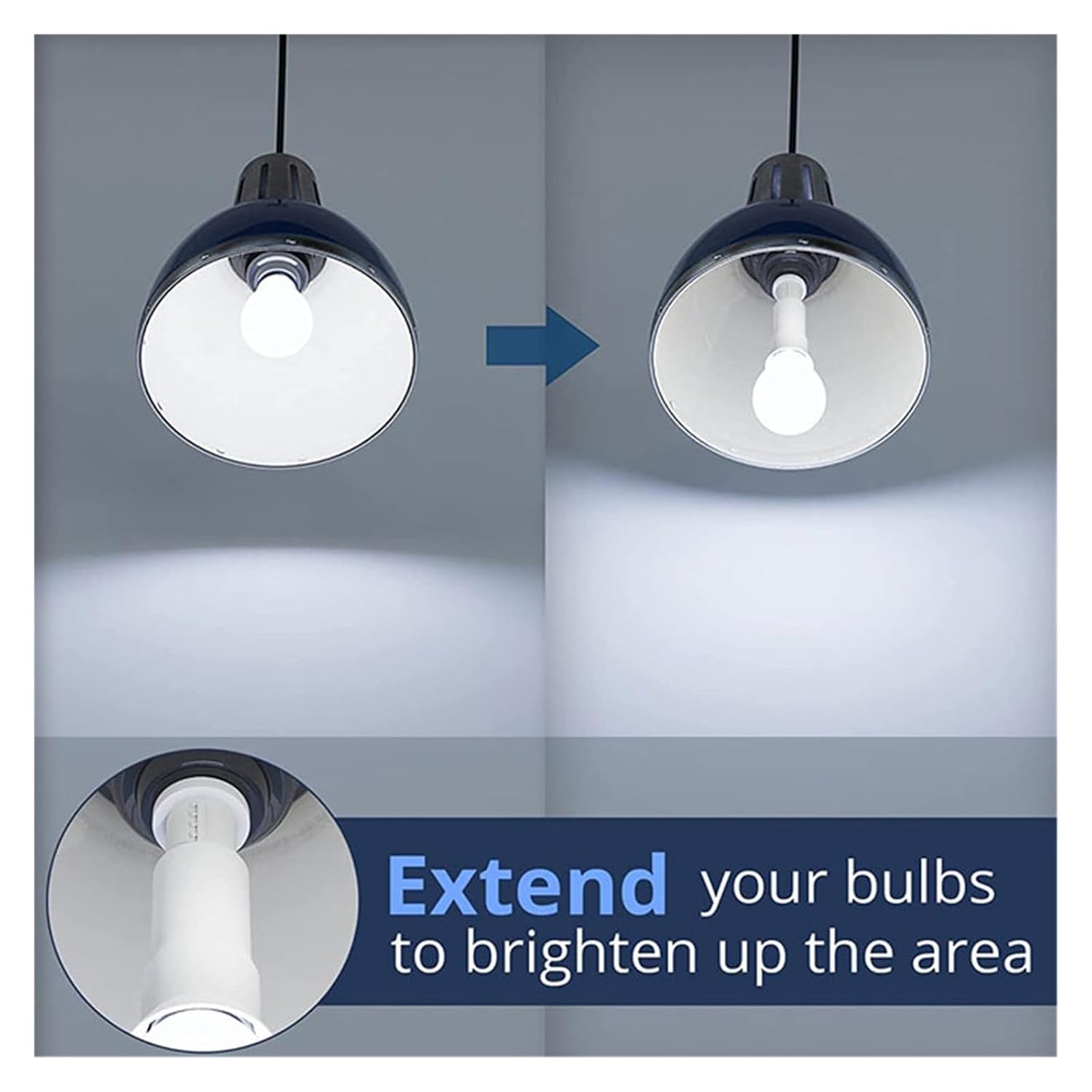 MAMA'S PEARL E27 E26 Socket Extender E27 to E27 Standard Medium Base Lamp Extension Socket Screw Bulb Holder Adapter (Size : 20 Piece, Color : 80mm)