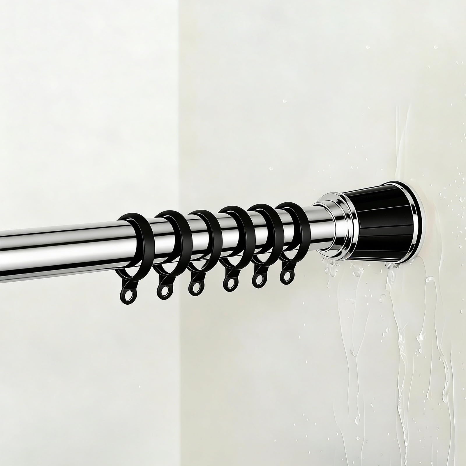 GLDYTVF Adjustable Telescopic Curtain Pole - Heavy Duty Tension Shower Rail No Drill Extendable Rod for Closet Doorway Window Balcony (Metallic 410cm-500cm)