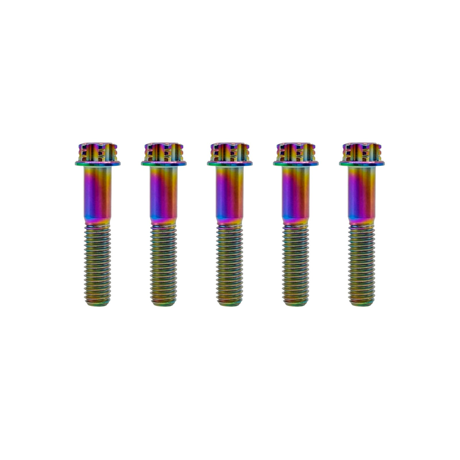 RISON Titanium Bolts M6*1.0 * 28 Torx Titanium Bolts for Motorcycles Hex Head Dual Drive Rainbow Titanium Flange Bolt Pack of 5 — image 1