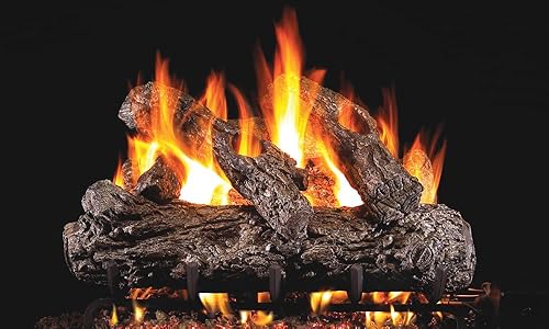 Troncos de gas cerámico  Ventilado  Solo gas natural  Peterson Real Fyre  RH Peterson  consin quemador (quemador G45 - Troncos del mismo tamaño,