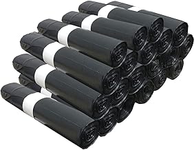 200 Large Capacity Bin Liners 100L - Tie Closure, Heavy Duty, Leak-Proof, Opaque Black - 20 Rolls of 10 Bags