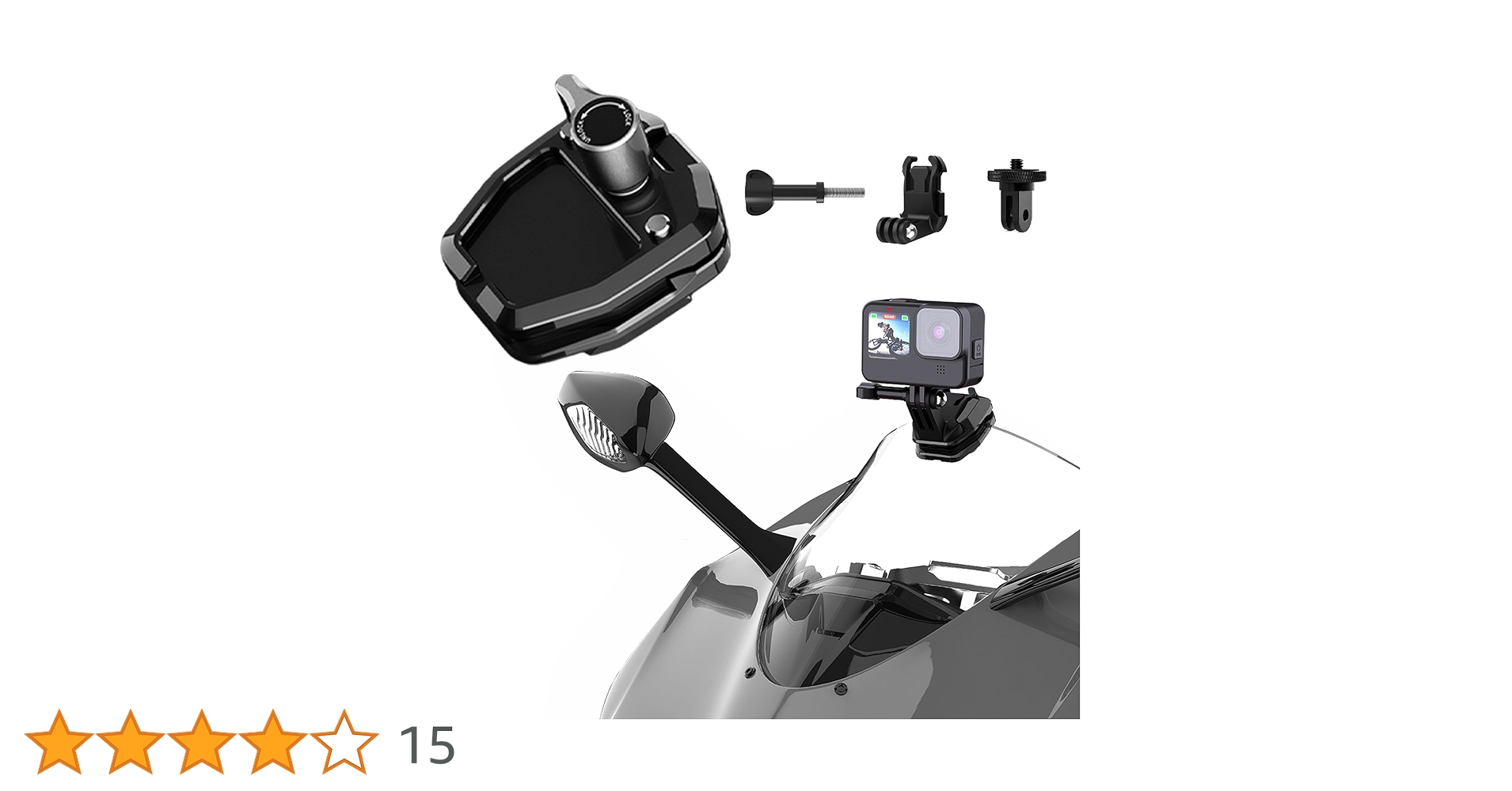 motomo hide Sruim Camera Motorcycle Windshield Mount for Insta360 X5 X4