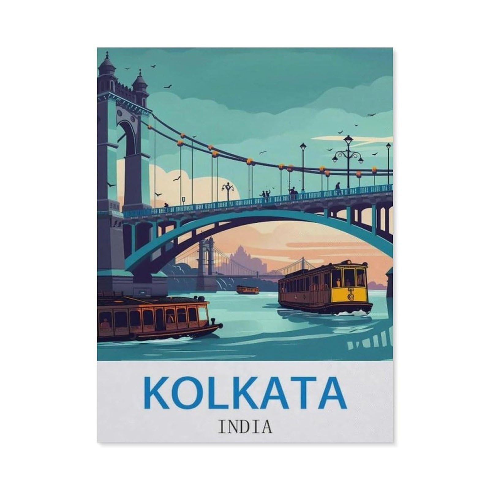 Kolkata India，Tin Signs,Funny Vintage Metal Sign Plaqu Poster Wall Art Kitchen Garden Bathroom Decor(30x40cm）12x16 inch-ED7