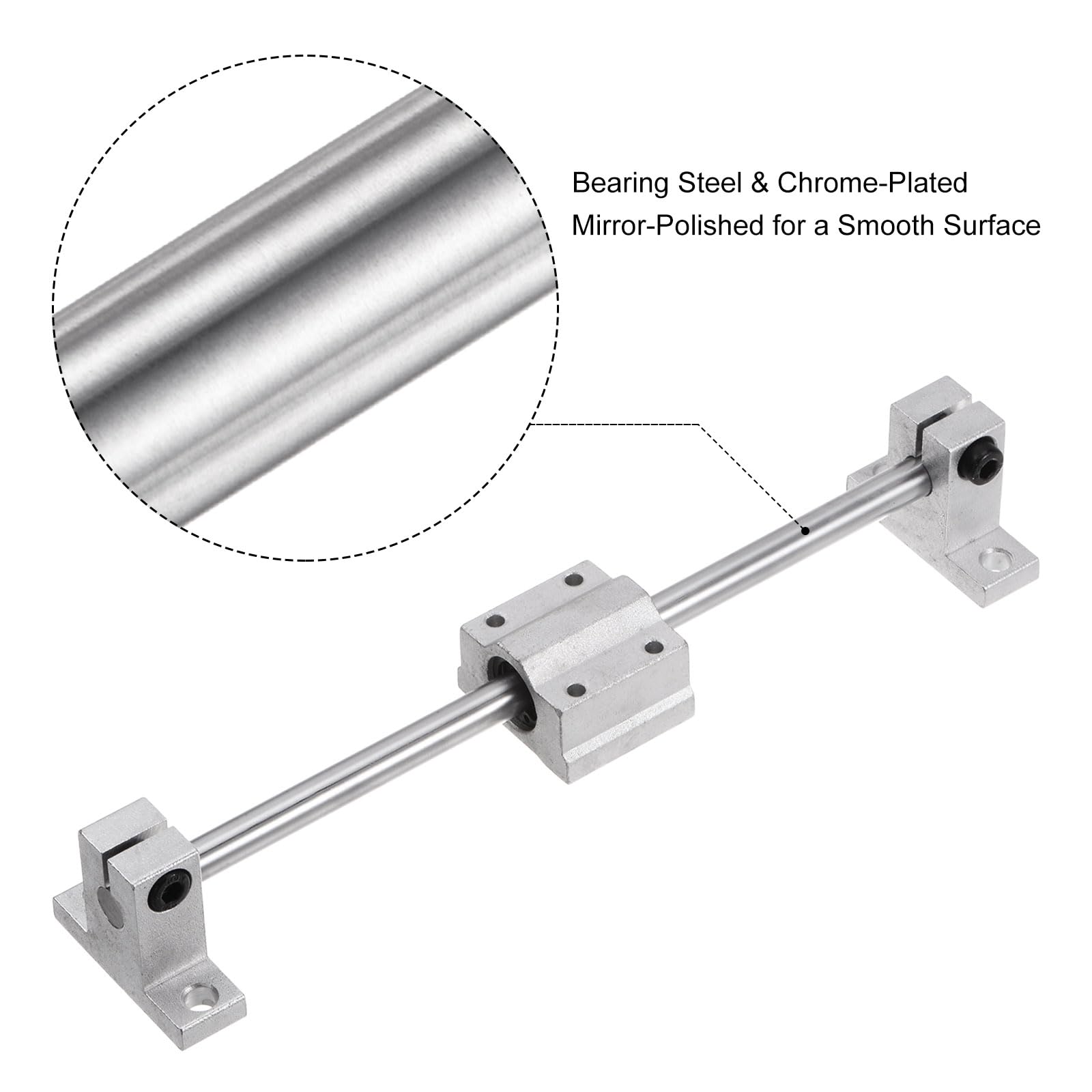 20mm Guide Rod 20mm Guide Shaft 300mm 20mm X 300mm Linear Motion Rod - Chrome Plated ...