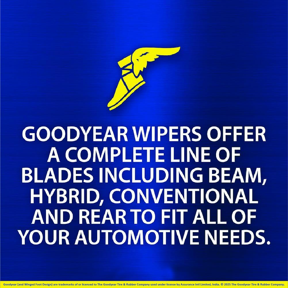 GOODYEAR Wiper Blades For Car - 26 Inch | Advanced Nanotech Graphite-Coated Rubber for Smooth Operation | With Universal Adaptor Socket For Windshield - Black - Image 8 thumbnail