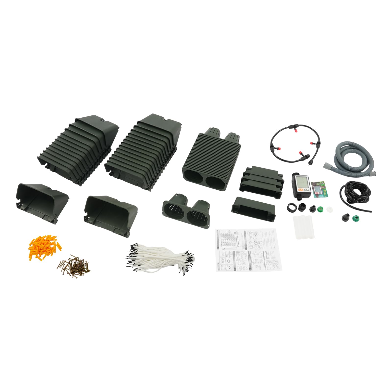 Set da parete verticale per piante da giardino, 28 pezzi, 56 fori, verde