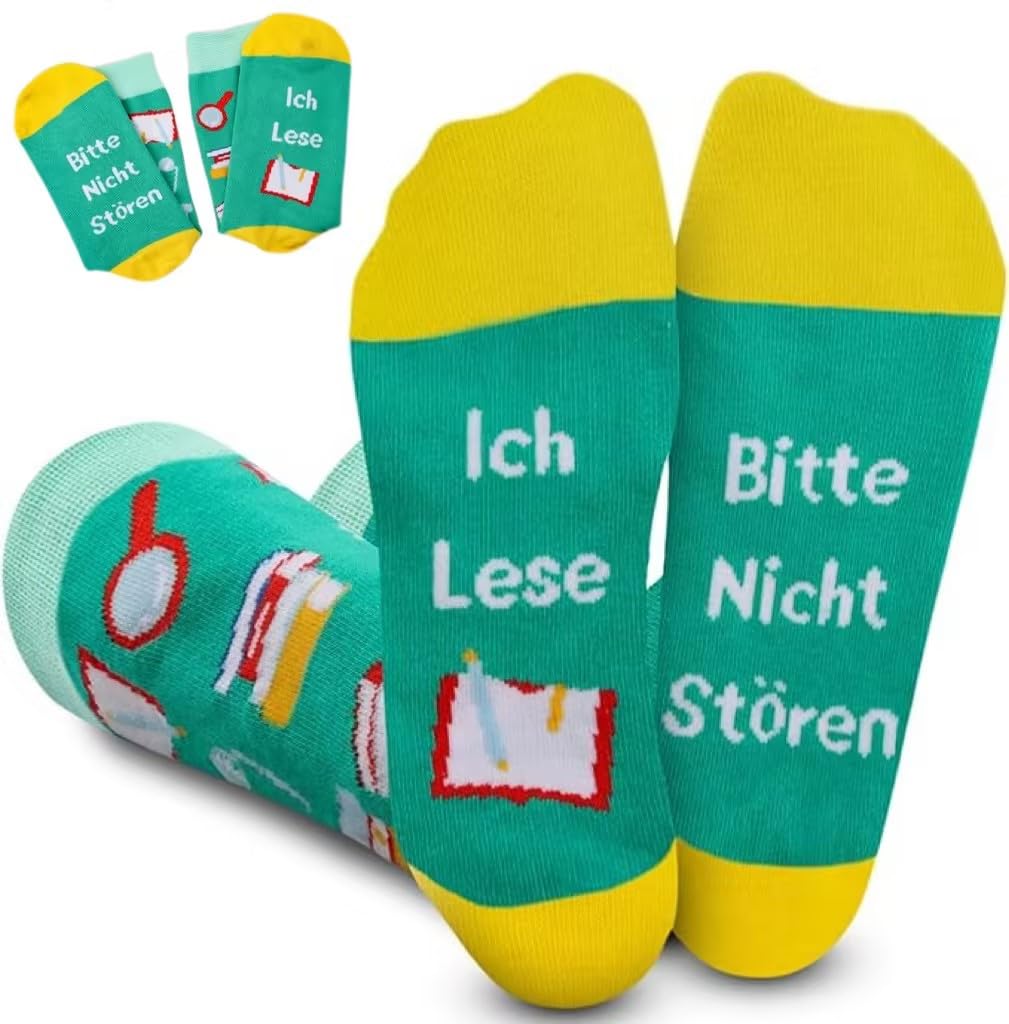 Booklover Socken Von Shirtracer – Für Bücherwürmer, Mit Retro Design, Größen 37-41 & 42-46