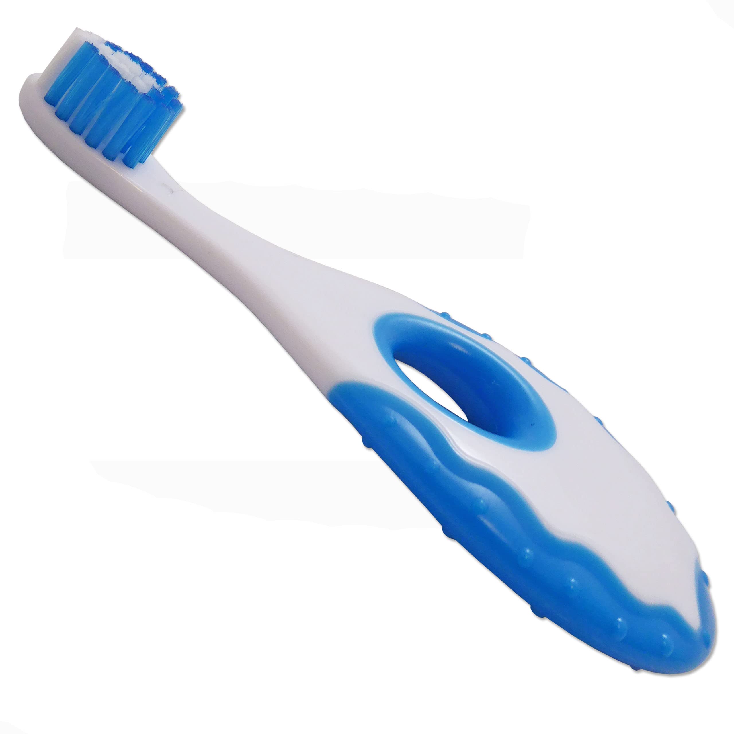 Dental Aesthetics Szczoteczki do zębów dla niemowląt, 2 szczoteczki do zębów (1 niebieski, 1 zielony), okrągły uchwyt zapobiegający dławieniu, niebieski, zielony