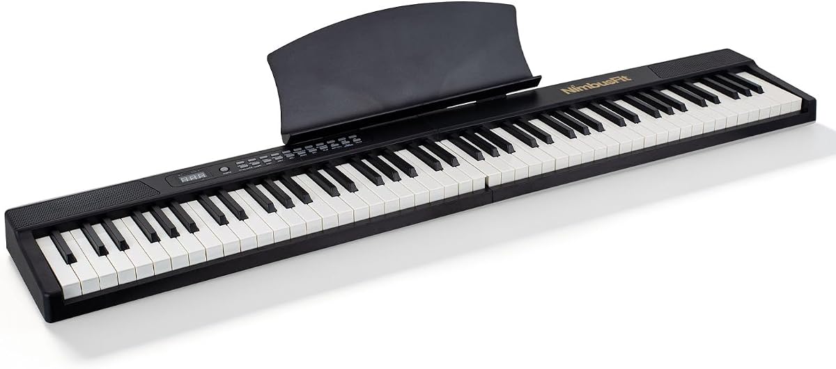 88 Keys Weighted Digital Piano, Magnetic Split Portable Keyboard with Built-in Dual Speakers, Music Stand & Single Sustain Pedal, Multi Practice Tones for New & Intermediate Players