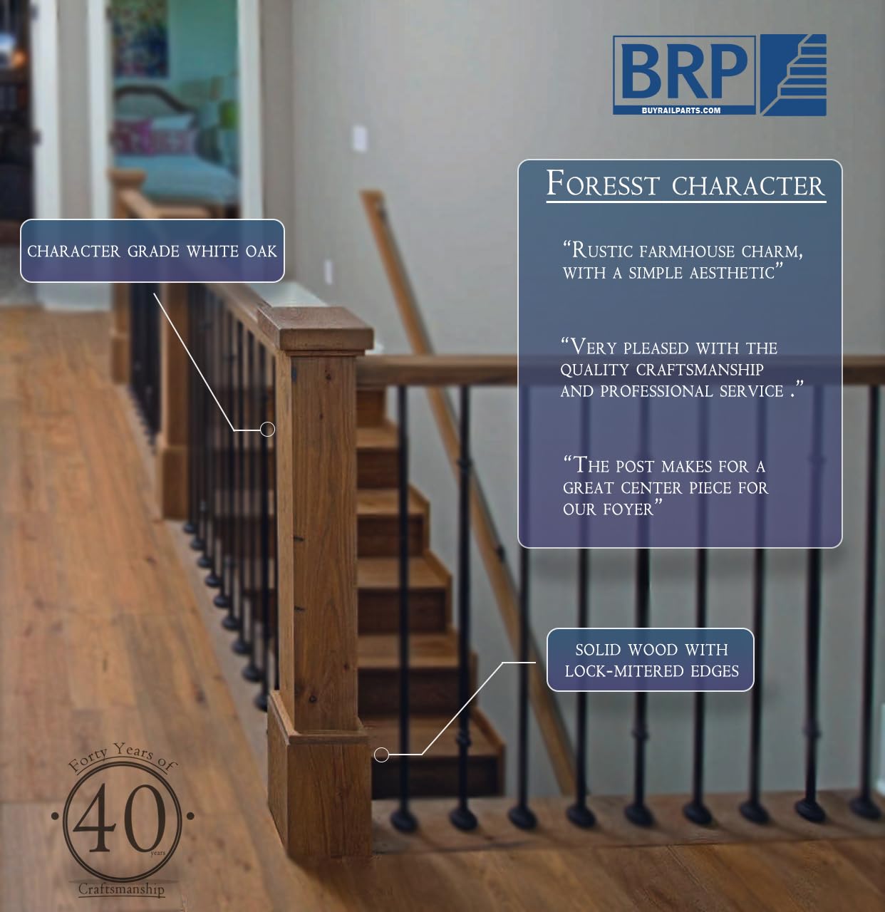 White Oak Character Grade Rustic Style 4.75" Box Newel Post FCW-4375