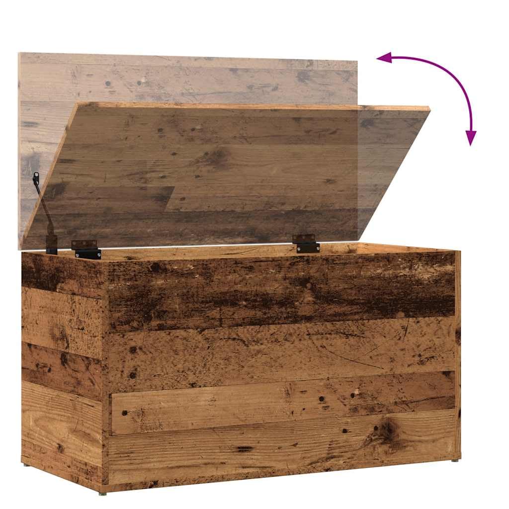 Spielzeugkiste mit Stauraum Deckel für Wohnzimmer Auflagenbox Kissenbox Kiste Couchtisch mit einem Stauraum Altholz-Optik 84x42x46 cm Holzwerkstoff