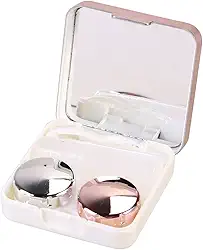 Estojo de lente de contato Rosenice. Mini caixa de viagem com recipiente simples e kit de cuidados com os olhos, rosa claro