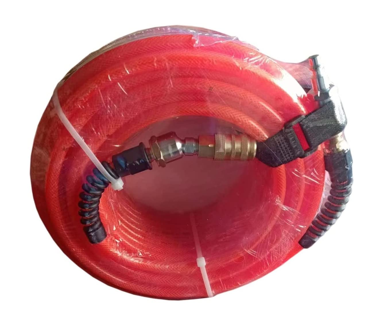 Zeluga PU14100TR - Manguera de aire de poliuretano transparente y reforzada con alambre, 1/4 pulgadas x 100 pies, color rojo transparente