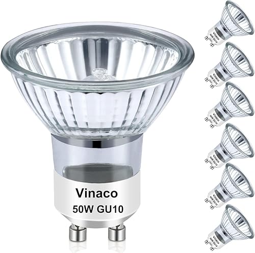 Miniatura 11 de Vinaco Bombillas GU10, paquete de 6 bombillas halógenas de 120 V 35 W, regulable, MR16 GU10 con larga vida útil, gu10+c para iluminación empotrada