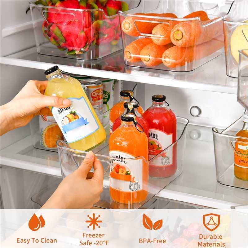 Miniatura 3 de Attelite Paquete de 12 cubos de almacenamiento de plástico transparente, organizadores y almacenamiento de despensa multiusos, contenedores