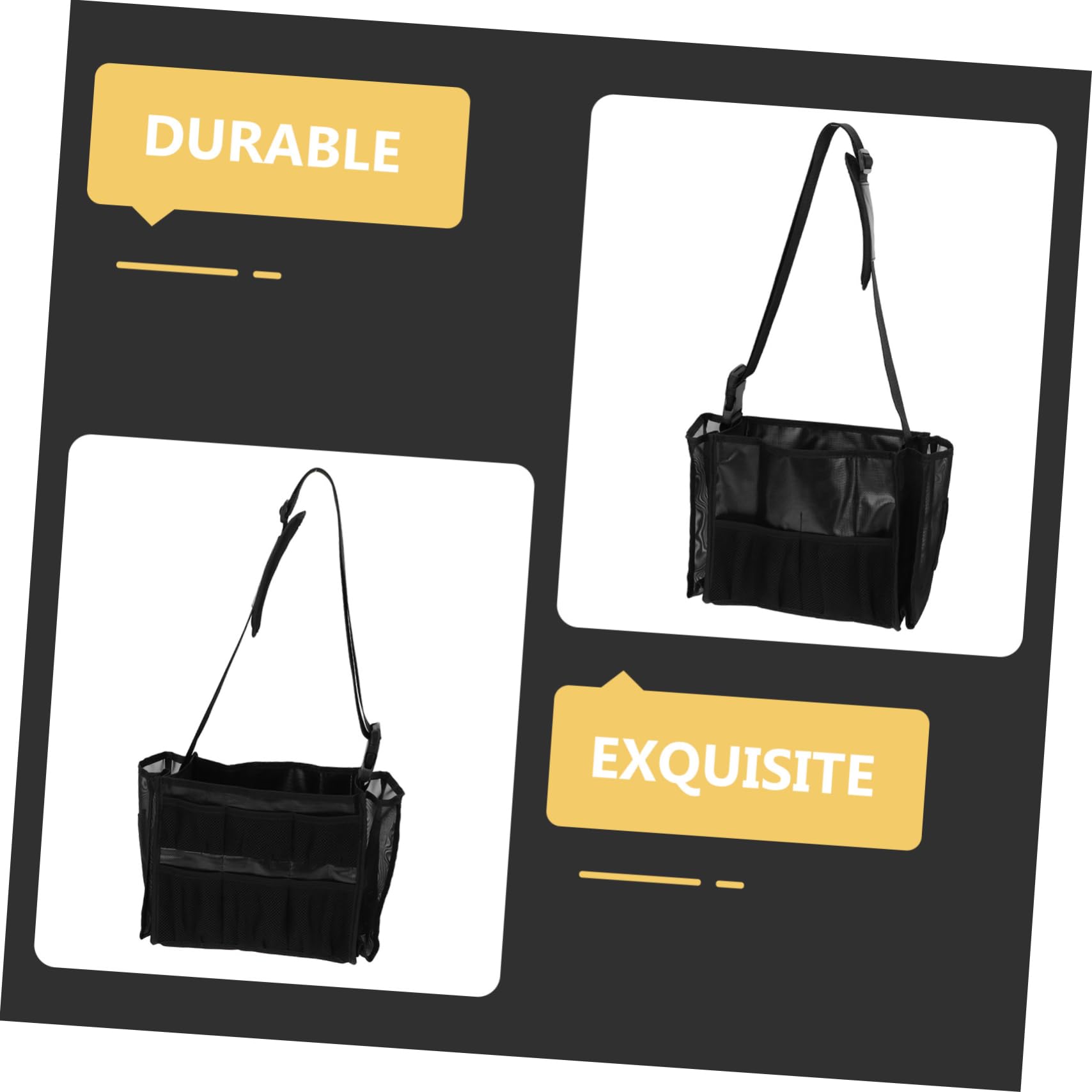 Marsupio Porta Pennelli Professionale, Borsa Cosmetica Nera in Garza, Capienza Grande, Resistente e Allungabile per Make-up Artist