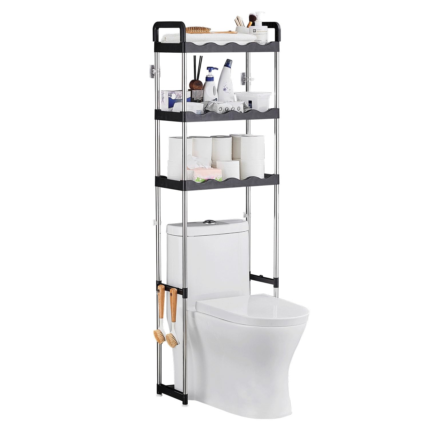 Scaffale a scala sopra il WC: contenitore per il bagno sopra il WC, organizer per ripiani posteriori per vasca da bagno - Italia