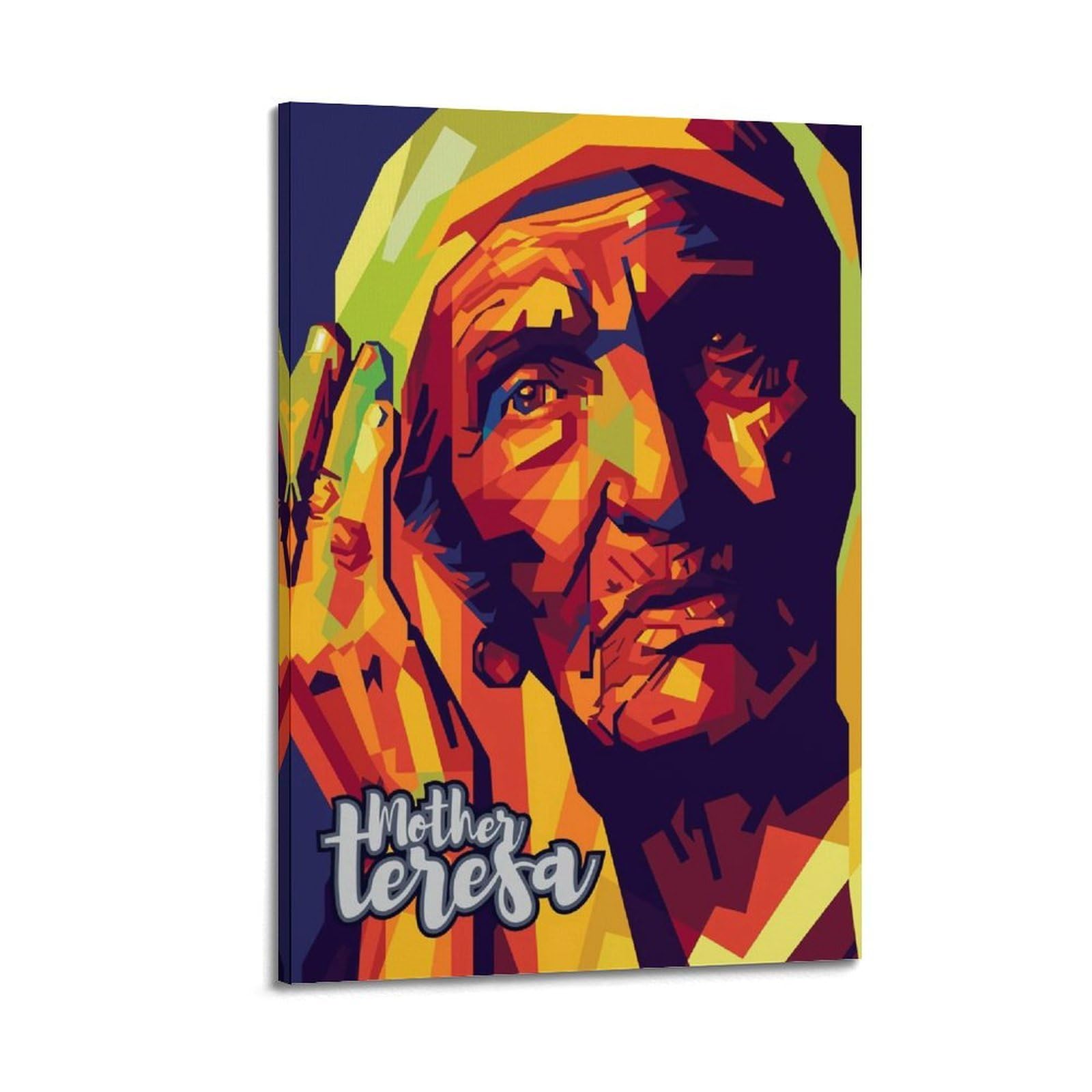 SUDANGDIANZI Inspirational Poster Popquotes Mother Teresa Canvas Poster And Wall Art Modern Family Bedroom Gym Office Decor Gift 24x36inch(60x90cm) Frame-style