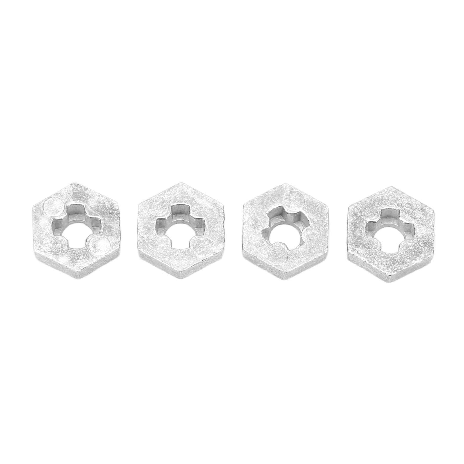 4 Uds 1/16 RC acoplador hexagonal aleación de Zinc plata RC rueda hexagonal cubo adaptador para SCY 16101 16102 16103 16201 1/16 RC coches