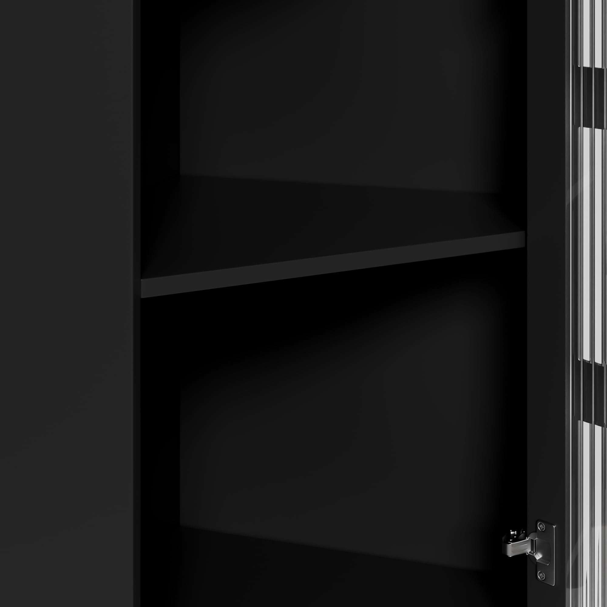 Armario esquinero de 63,5 x 124 cm, armario de baño, armario de baño con superficie lacada e iluminación LED – Moderno mueble esquinero con control de aplicación, para salón, estantería
