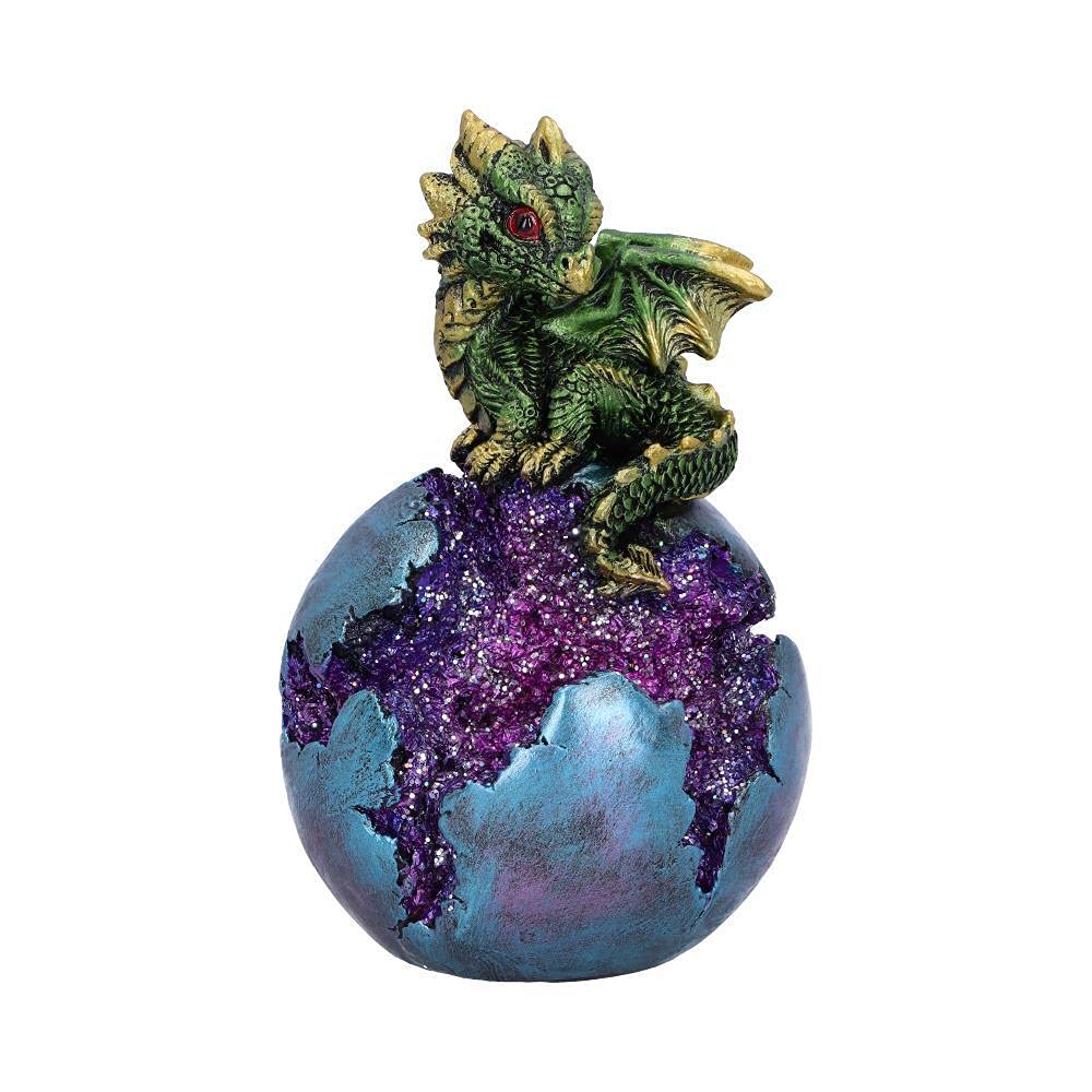 Nemesis Now Geode Guard Green Dragon Sphere Crystal Figurine,12.7cm