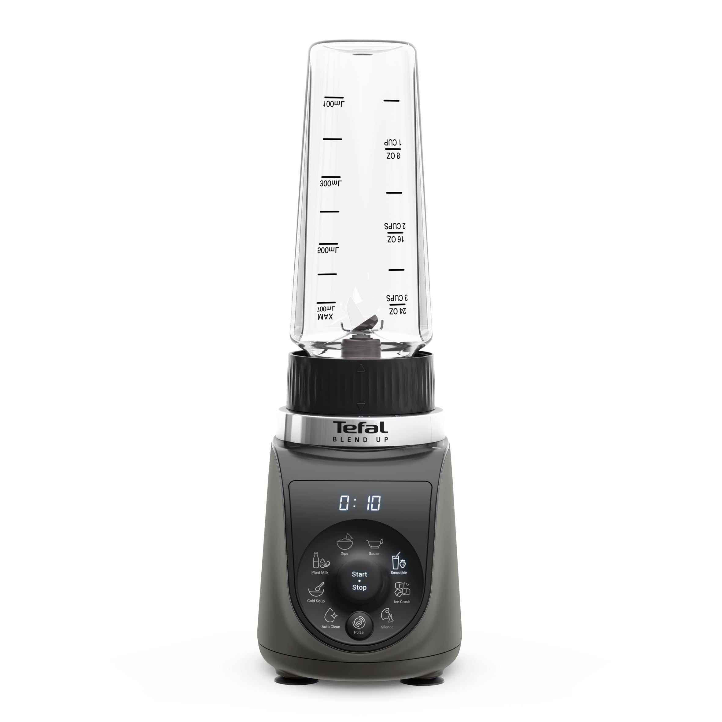 Tefal Blend Up BL19JEF0 - Mini mixer, 1000 W, 8 programmi automatici, lame Powelix, modalità di pulizia automatica, compatto, leggero, modalità Silence, con bottiglie on-the-go (400/700 ml), colore