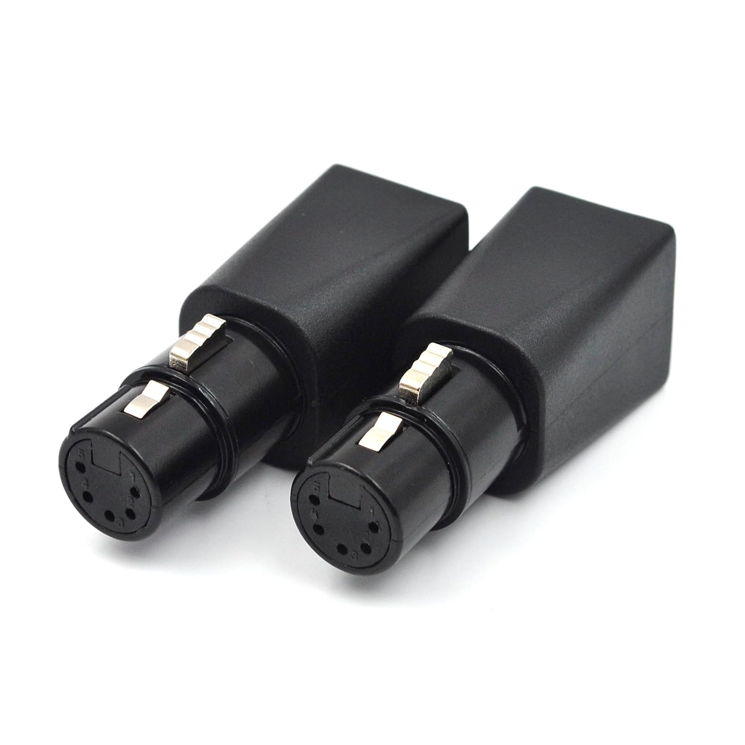 (2 pezzi) DMX a RJ45 Connettore 5 pin XLR adattatore a spina Ethernet femmina, nero