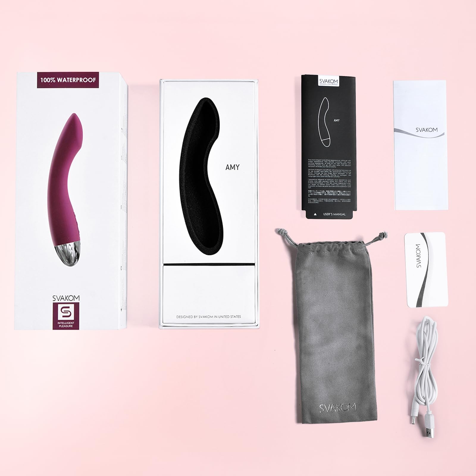 SVAKOM AMY-Upgrade Vibrator,Hochwertiger Silikon-Dildo mit 25 Vibrationsfrequenzen Klitoris G-Punkt und Analstimulation Leise und Stark Sexspielzeug mit wasserdichtem Design für Frauen und Paare