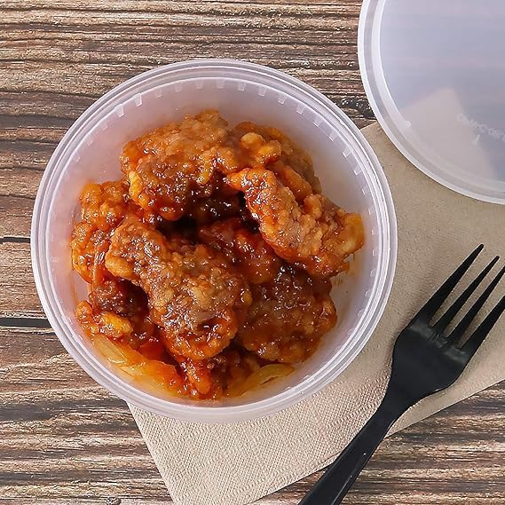 24 Oz Translucent Round Deli Container With Pe Lid 240/Case