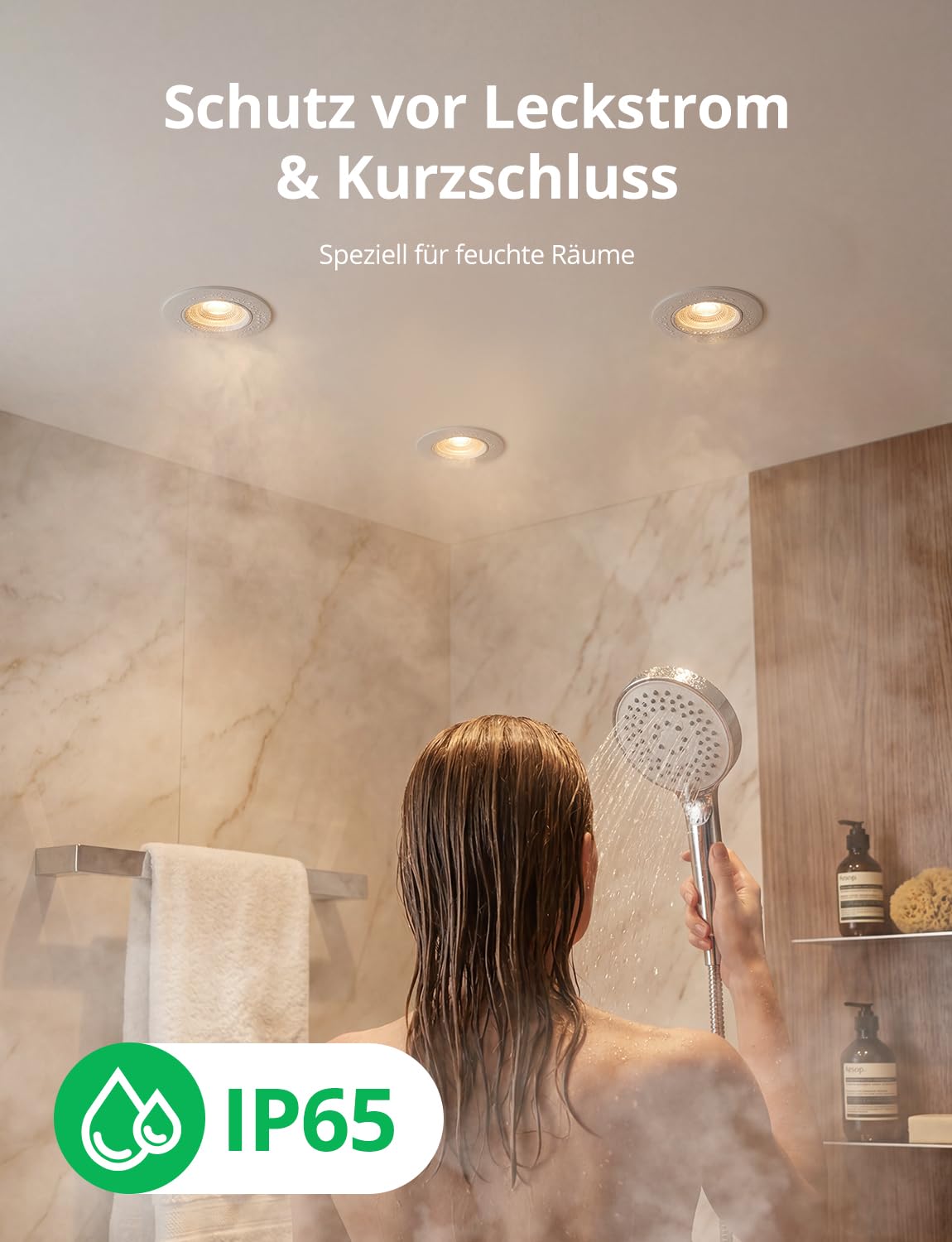 BOJIM IP65 Einbaustrahler LED 230V Badezimmer 68mm - 80mm Spots | 7W 700lm, Warmweiß Neutralweiß Kaltweiß, Flache Deckenspots für Küche Wohnzimmer, 20er Set