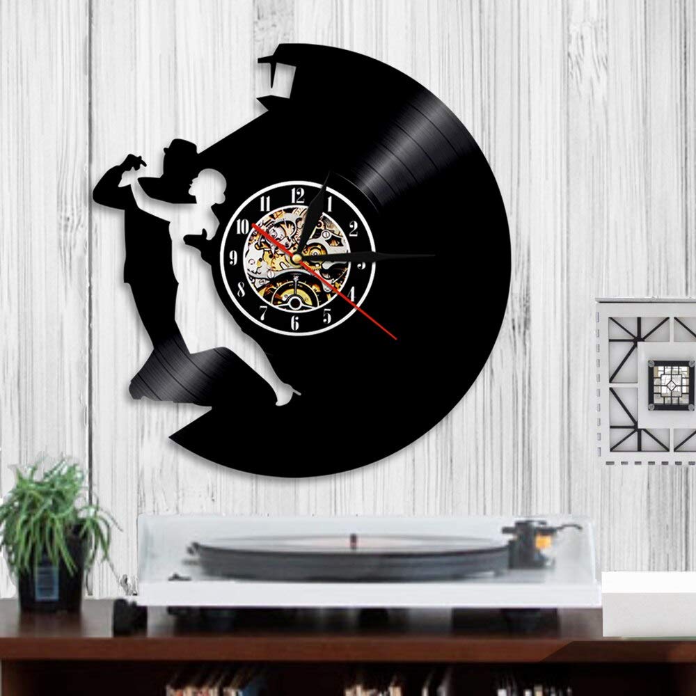 30cm Waltz Dance Orologio da parete in vinile Dancing Art Decorazione da parete Musica LP Record Time Clock Orologio fatto a mano Orologio da parete Regalo creativo Ballerino Regali per la festa del