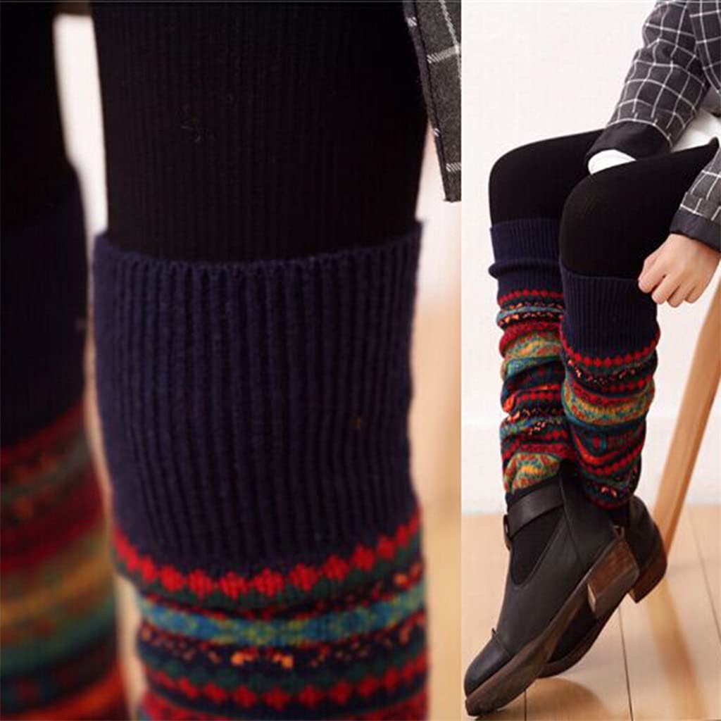 Moda damska zimowe ciepłe długie ocieplacze na nogi Boot Knee High Knit Crochet Skarpety Boot Long Socks (kolor: B, rozmiar: jeden rozmiar) (B jeden rozmiar)