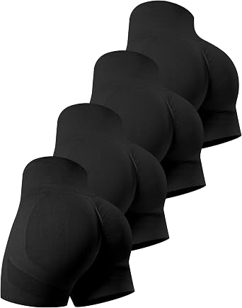 CHRLEISURE Workout Shorts Sets for Women, High Waisted Gym Butt Lifting Scrunch Butt Seamless Shorts
