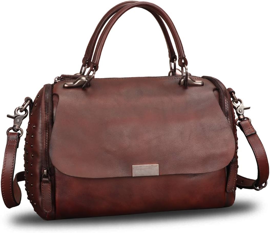 Genuine Leather Satchel Purses for Women Vintage Handmade Handbag Crossbody Shoulder Bag