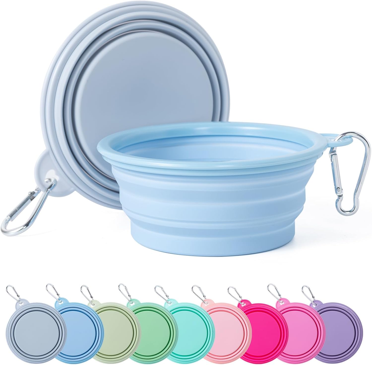 SLSON 2-Pack Collapsible Dog Bowls – Macaron Color Travel Dish SLSON 2-Pack Collapsible Dog Bowls – Macaron Color Travel Dish